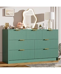 gaomon Fluted 7 Drawers Dresser for Bedroom, Wide Modern Chest of Drawers with Metal Handles, For Living Room, Entryway, Hallway