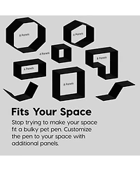 Iris Usa 24'' Pet Playpen 2 Panel Add-On, Dog Playpen, Puppy Small Medium Dogs, Heavy-Duty Molded Plastic, Rust-Free, Customizable, Black