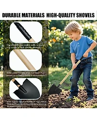 Xdovet Rake Shovel Set Metal Head Wooden Handle Gardening Gifts Kids