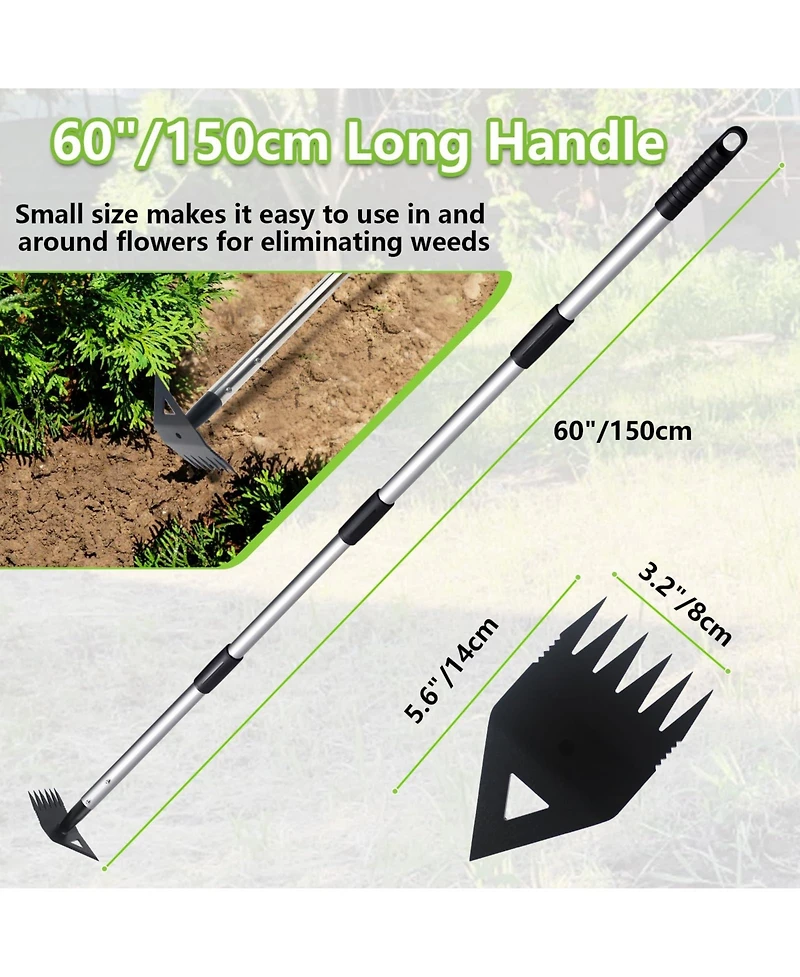 Xdovet Weed Puller Long Handle Hoe Garden Uprooting Tool