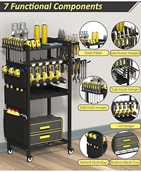 Xdovet Rolling Tool Cart Organizer Drill Rack Workbench Storage Cart