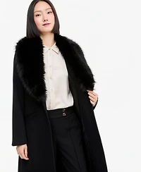 Michael Kors Women's Belted Faux-Fur Trimmed Wrap Coat