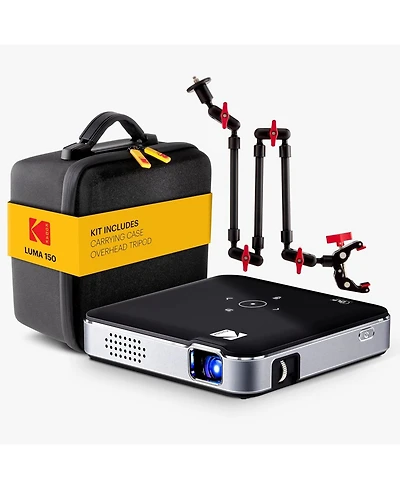 Kodak Luma 150 Pico Projector, Rechargeable Ultra Mini Projector with Overhead Tripod & Case