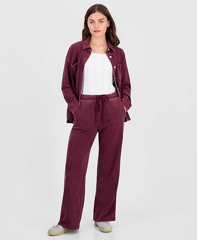 And Now This Petite French Terry Wide-Leg Pants, Macy's Exclusive
