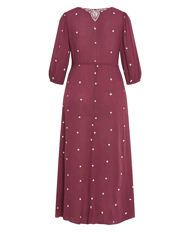 City Chic Women's Plus Ulla Embroidered Dress