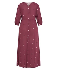 City Chic Women's Plus Ulla Embroidered Dress