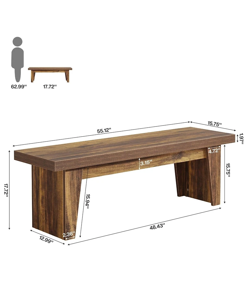 Slickblue 55" Farmhouse Entryway Bench with Shoe Storage