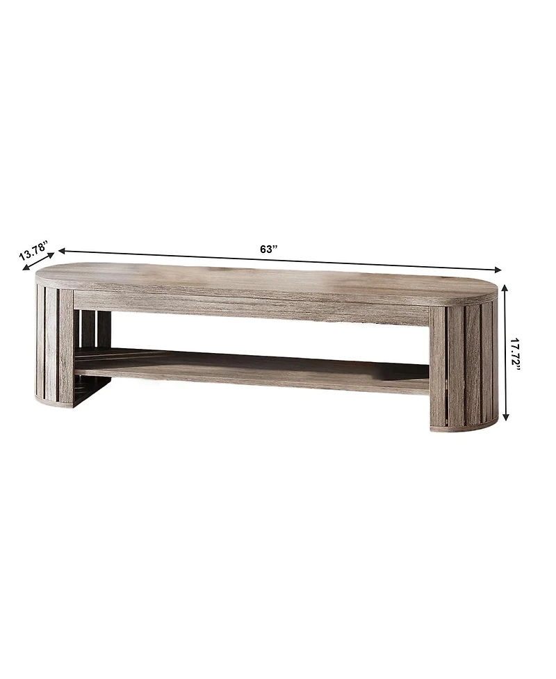 Slickblue 2-Tier Narrow Entryway Bench with Shoe Storage