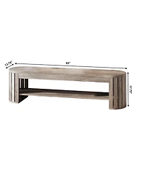 Slickblue 2-Tier Narrow Entryway Bench with Shoe Storage