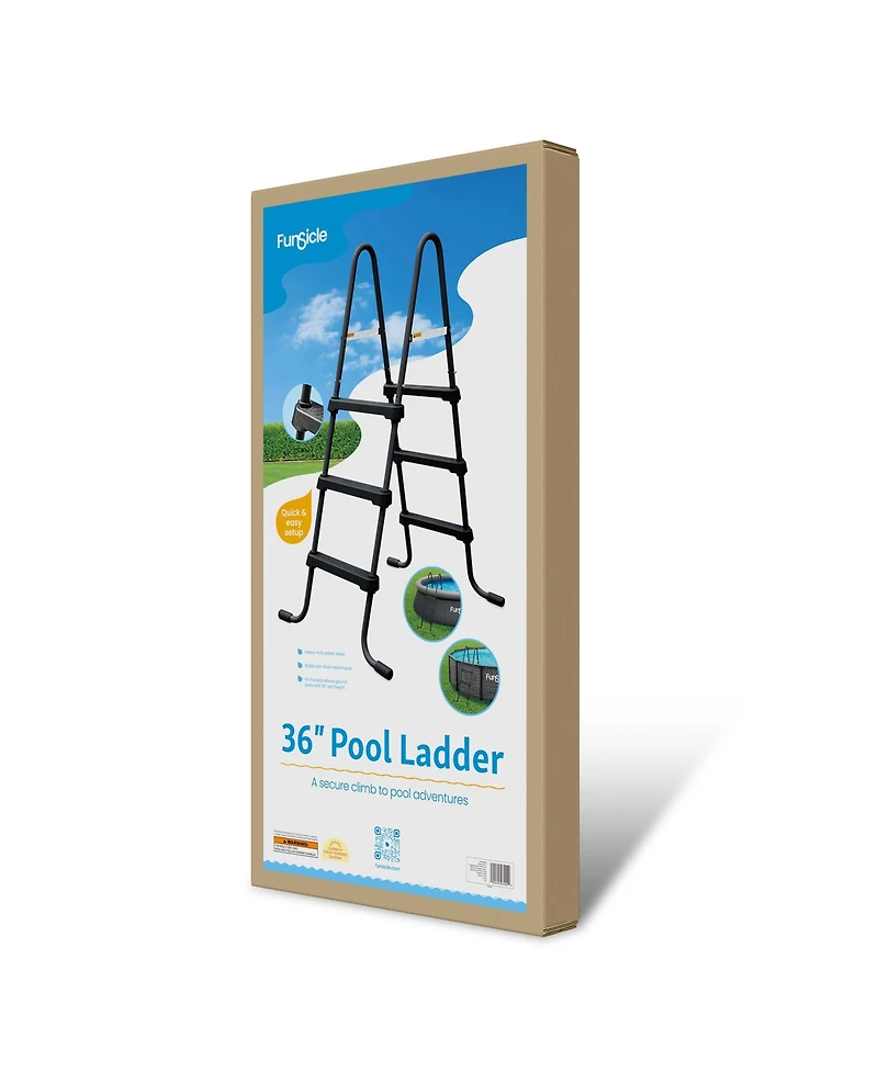 Funsicle 36" SureStep 3 Stair Outdoor Above-Ground Swimming Pool Ladder