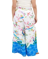 City Chic Women's Plus Free Spirit Print Wide Leg Pant