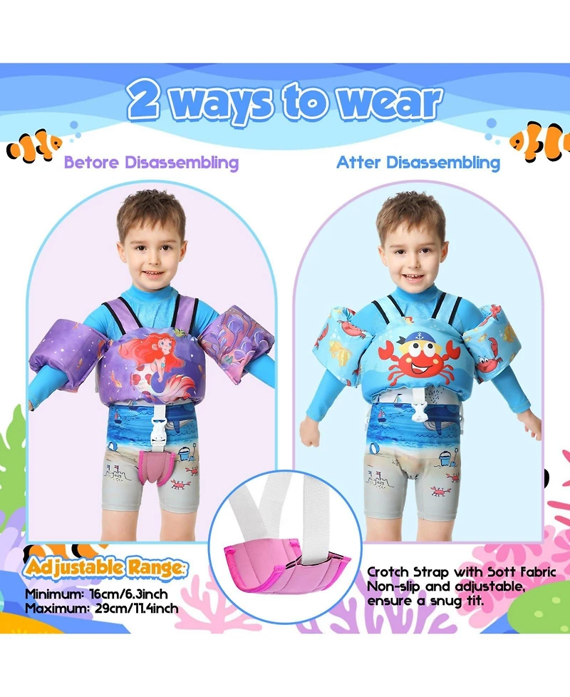 Aofar Swim Vest Floaties Kids Puddle Jumper Arm Wings Beach Pool