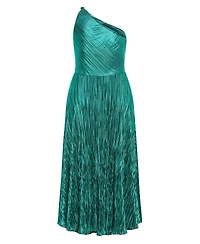 City Chic Plus Kamila One Shoulder Metallic Dress