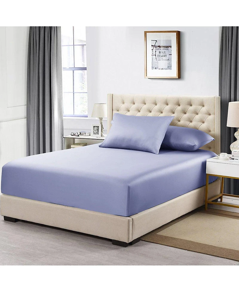 Fitted Sheet + Pillowcases Set - Luxury Cotton 608 Made Egypt