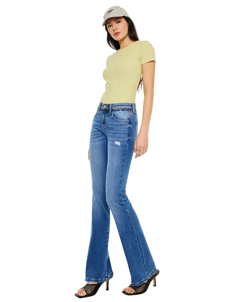 KanCan Women's Kiera Mid Rise Bootcut Jeans