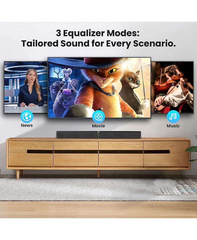 Cowin Bluetooth Soundbar 80W Wireless Tv Soundbar 32inch Split 2 in 1 Detachable Sound Bar for Smart Tv Silver