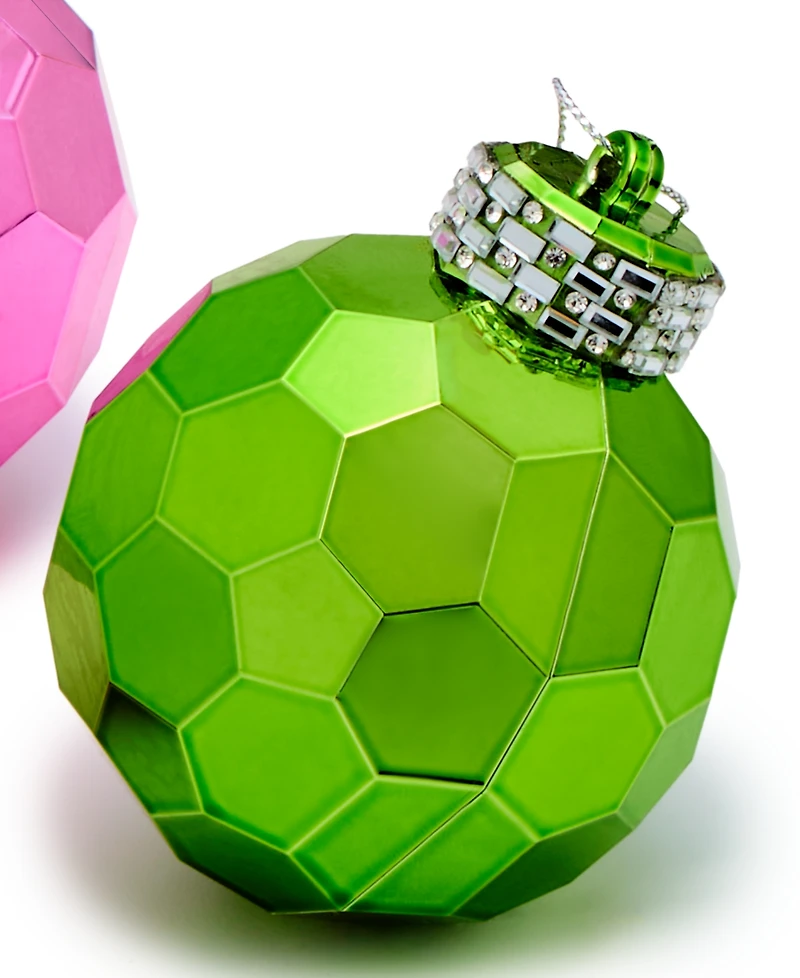 Holiday Lane Whimsy Shatterproof Dimensional Ball Ornaments, Set of 3, Macy's Exclusive