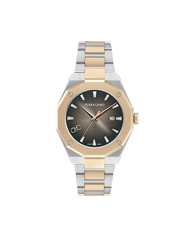 Ferragamo Men's Edge Two-Tone Stainless Steel Bracelet Watch 40mm
