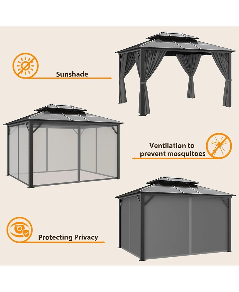 gaomon 10' x 12' Hardtop Gazebo