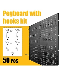 Xdovet Metal Pegboard Wall Organizer with Hooks for Home Storage