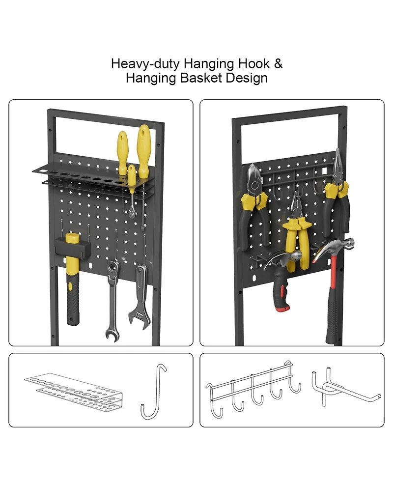 Xdovet Power Tool Organizer Cart Charging Station Rolling Storage Drill Holder