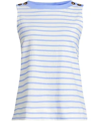 Lands' End Women's Plus Mariner Button Shoulder Tank