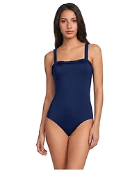 Lands' End Women's Tugless Pleated Ruffle One Piece