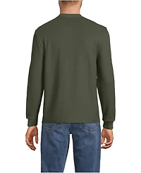 Lands' End Men's Long Sleeve Honeycomb Pique Henley