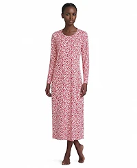 Lands' End Women's Tall Cotton Long Sleeve Midcalf Nightgown