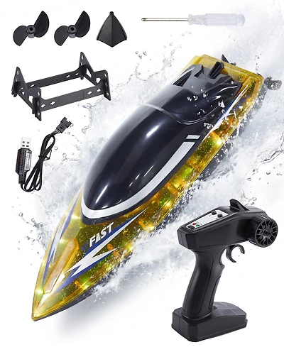 Sugift Remote Control Boat 30KMH High Speed Rc Racing Boat for Pool Lake Kids