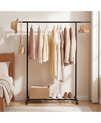 Costway Garment Rack with Extendable Rods, Clothes Stand on Wheels for , Dressing Rooms