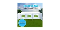 Flynama 10x30 feet Outdoor Wedding Party Canopy Tent with 5 Removable Sidewalls Ropes and Stakes for Events Gatherings