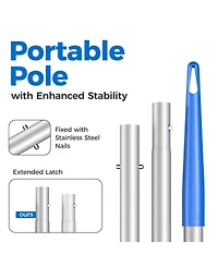 Xdovet Pool Skimmer Net Leaf Rake Telescopic Pole