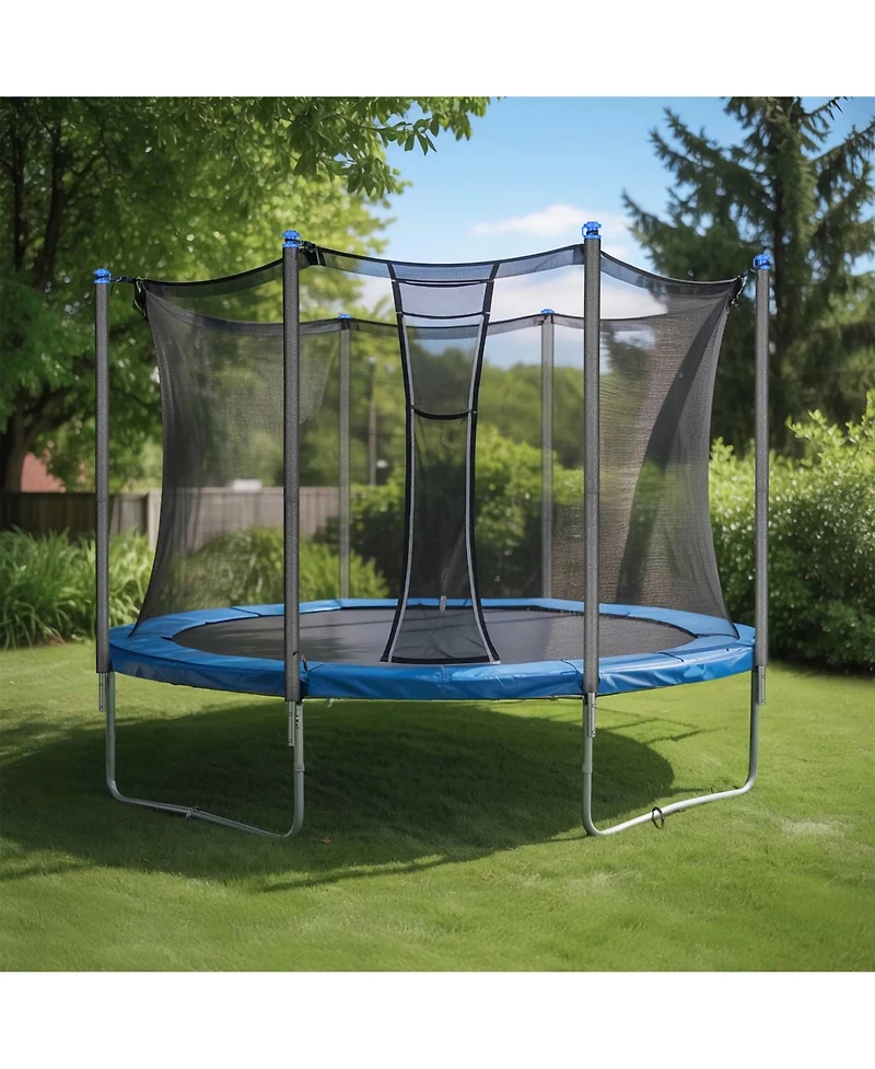Yescom Pack Trampoline Enclosure Poles w/ Caps and 8 Pack 11" U Shaped Ground Anchors Kit