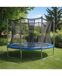 Yescom Pack Trampoline Enclosure Poles w/ Caps and 8 Pack 11" U Shaped Ground Anchors Kit