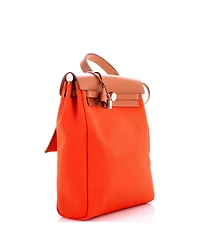 Pre-Owned Hermes Herbag A Dos Zip Backpack Toile and Leather