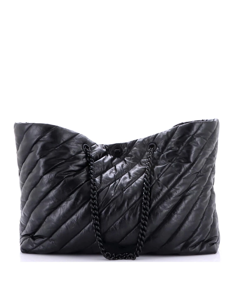 Pre-Owned Balenciaga Crush Carry All Chain Tote Quilted Leather