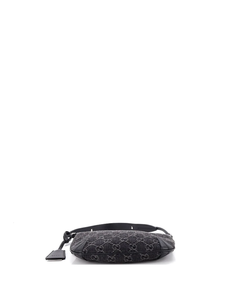 Pre-Owned Gucci Small Horsebit Slim Shoulder Bag Gg Denim with Leather