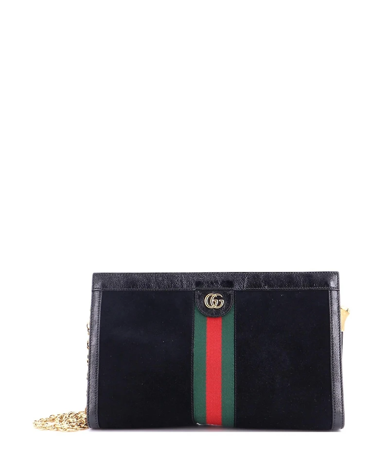 Pre-Owned Gucci Medium Ophidia Chain Shoulder Bag Suede