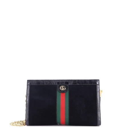 Pre-Owned Gucci Medium Ophidia Chain Shoulder Bag Suede