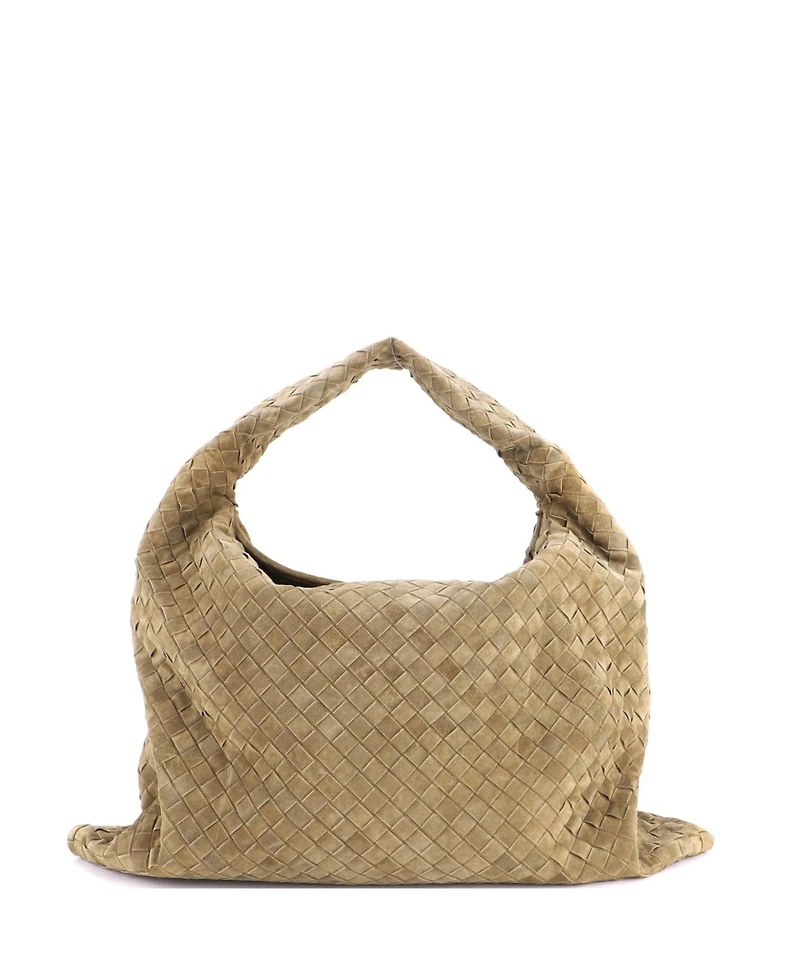 Pre-Owned Bottega Veneta Large Hop Hobo Intrecciato Suede
