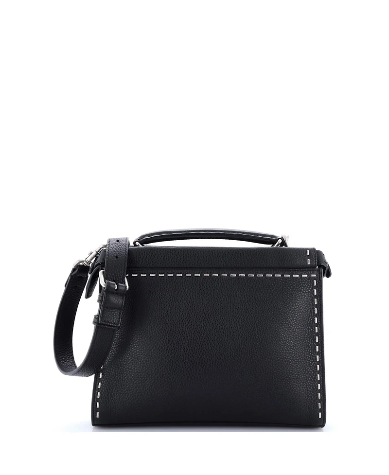 Pre-Owned Fendi Mini Selleria Peekaboo Fit Bag Leather with Laser Cut Detail