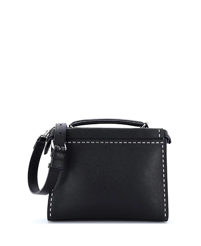 Pre-Owned Fendi Mini Selleria Peekaboo Fit Bag Leather with Laser Cut Detail