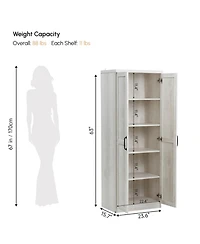 Clihome Double Door Storage Cabinet, 23.5" Kitchen Cabinet with Adjustable Shelves