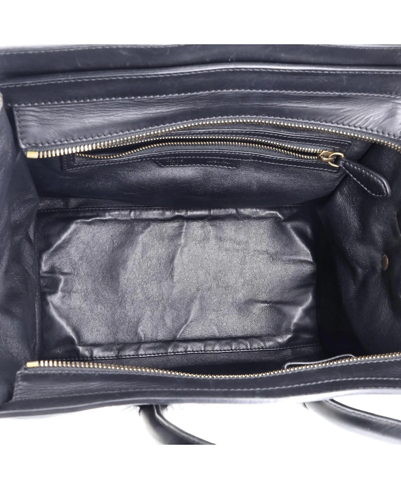 Pre-Owned Celine Micro Luggage Bag Canvas and Leather