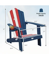 Sugift Weather Resistant Hips Outdoor Adirondack Chair with Rotatable Cup Holder
