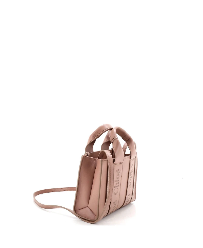 Pre-Owned Chloe Mini Woody Convertible Tote Leather