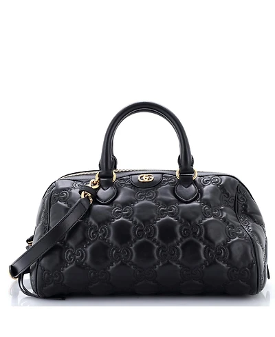 Pre-Owned Gucci Medium Ophidia Convertible Boston Top Handle Bag Gg Matelasse Leather