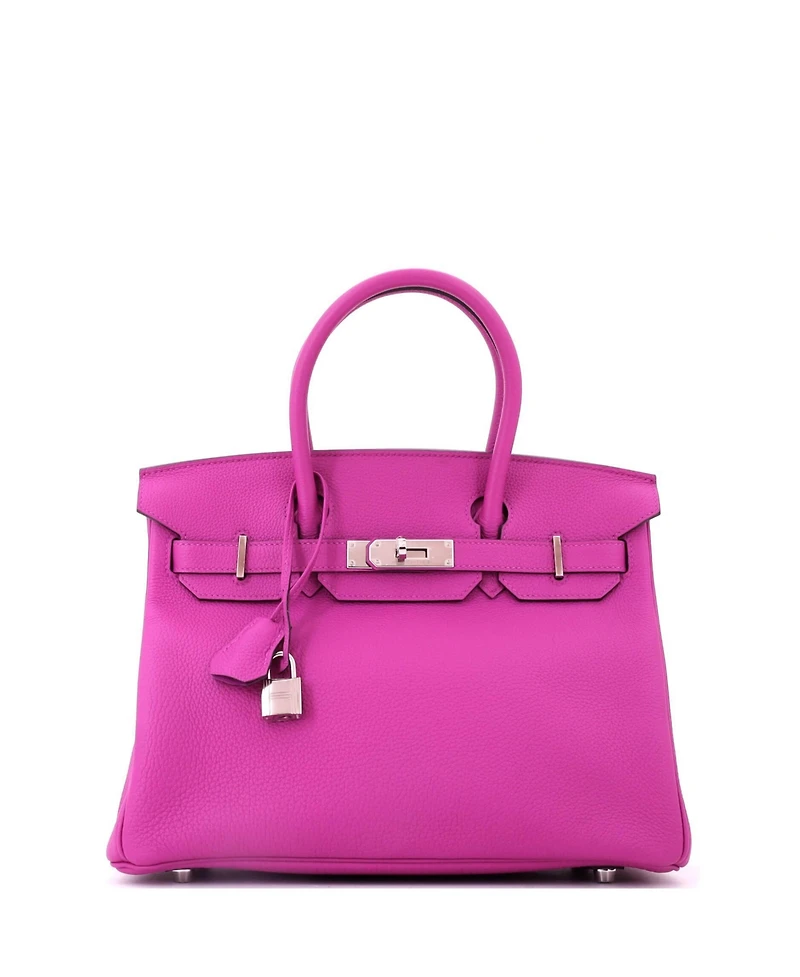 Pre-Owned HERMES Birkin 30 Handbag Pink Togo with Palladium Hardware