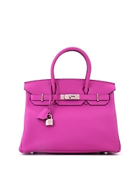 Pre-Owned HERMES Birkin 30 Handbag Pink Togo with Palladium Hardware
